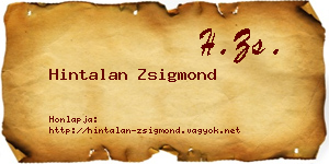 Hintalan Zsigmond névjegykártya