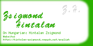 zsigmond hintalan business card